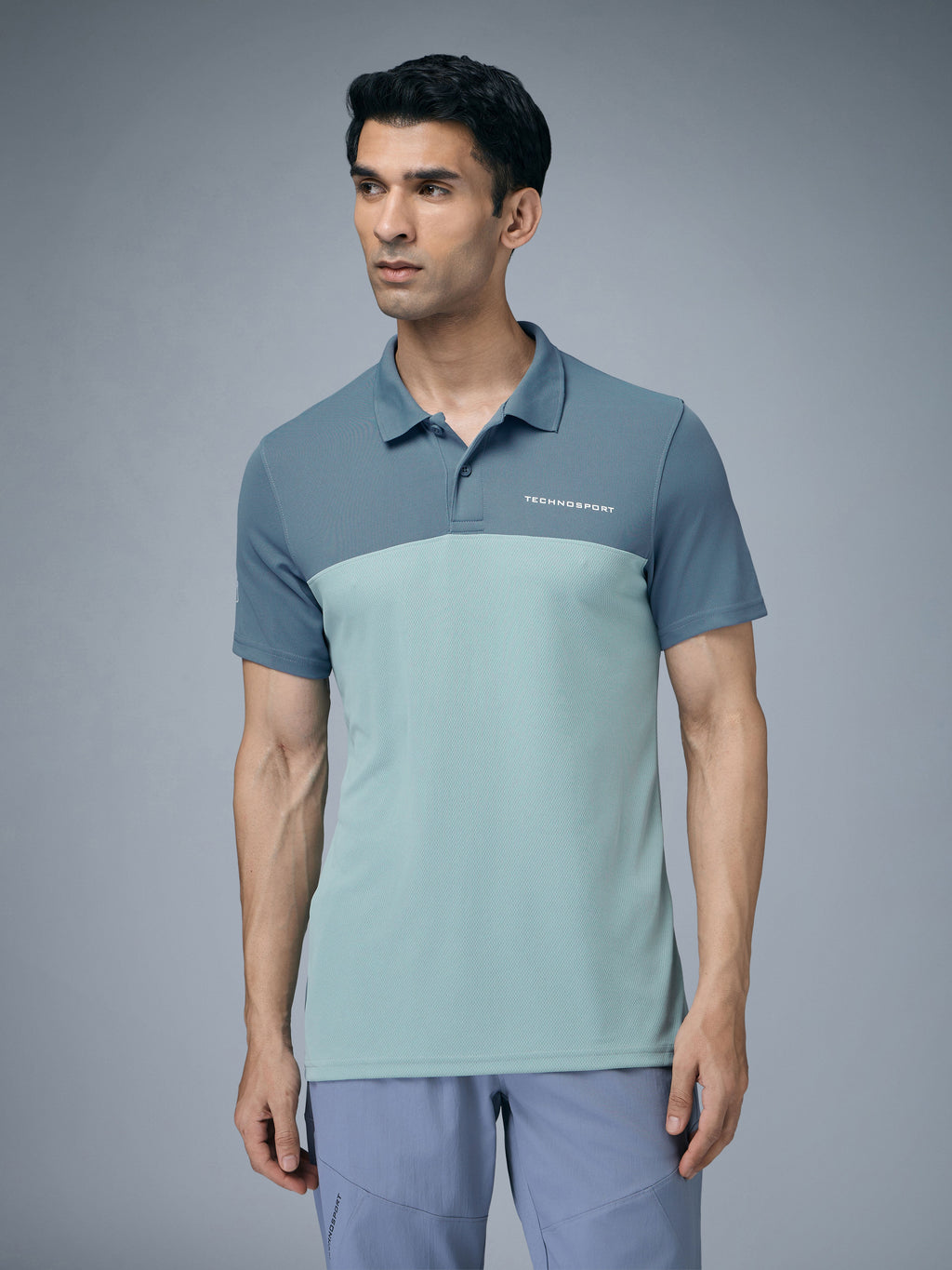 Technosport Collar Neck Tshirt (Techno Cool) - OR13 - ULTIMATE GRAY