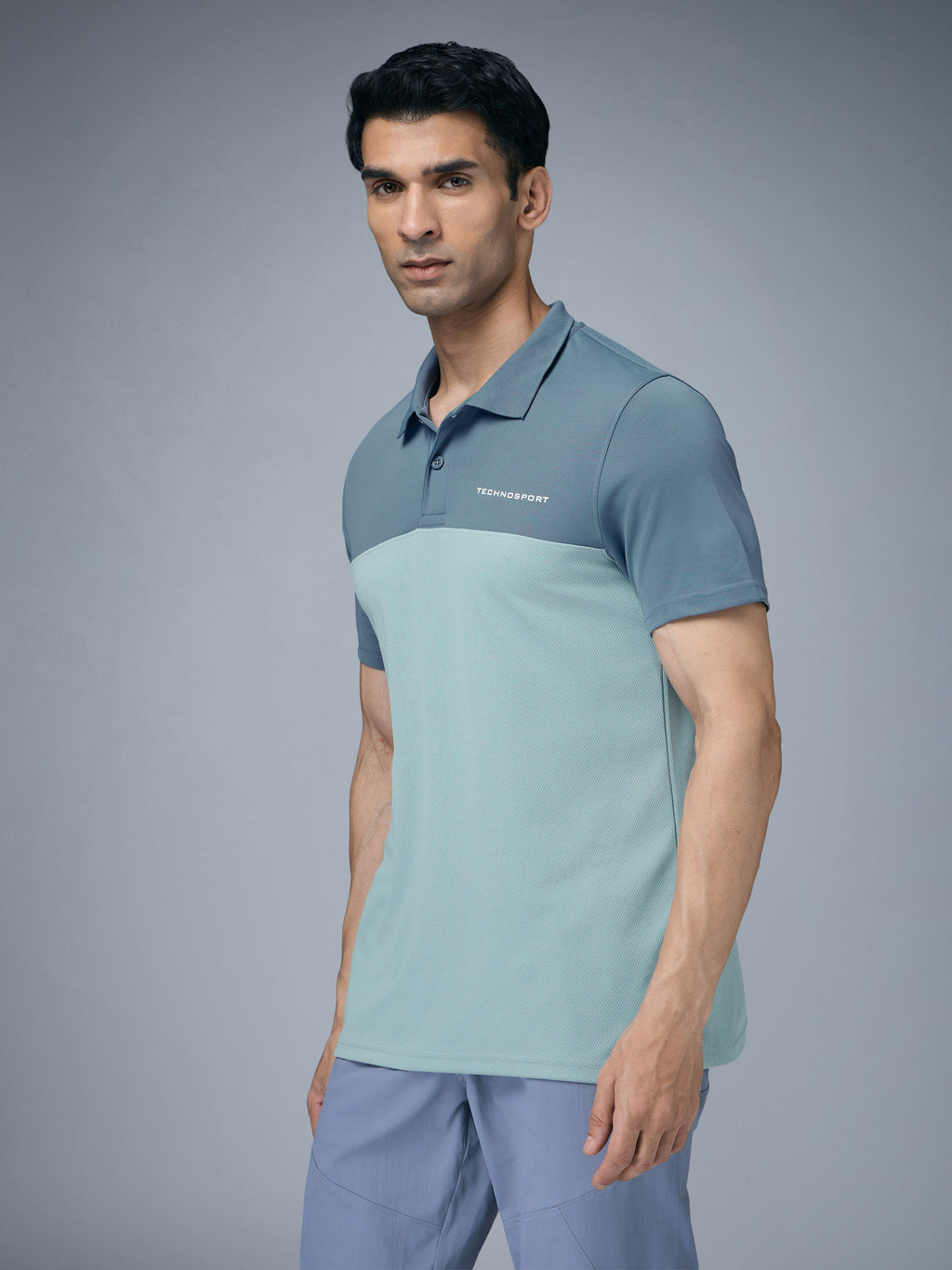 Technosport Collar Neck Tshirt (Techno Cool) - OR13 - ULTIMATE GRAY