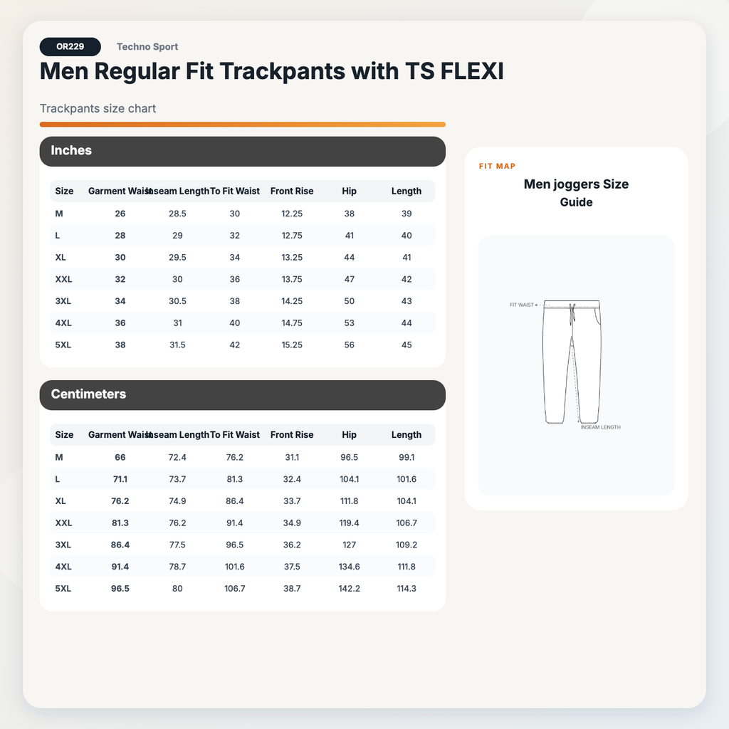 Technosport  Regular Fit Trackpant (TS Flexi) - OR229 - BLACK