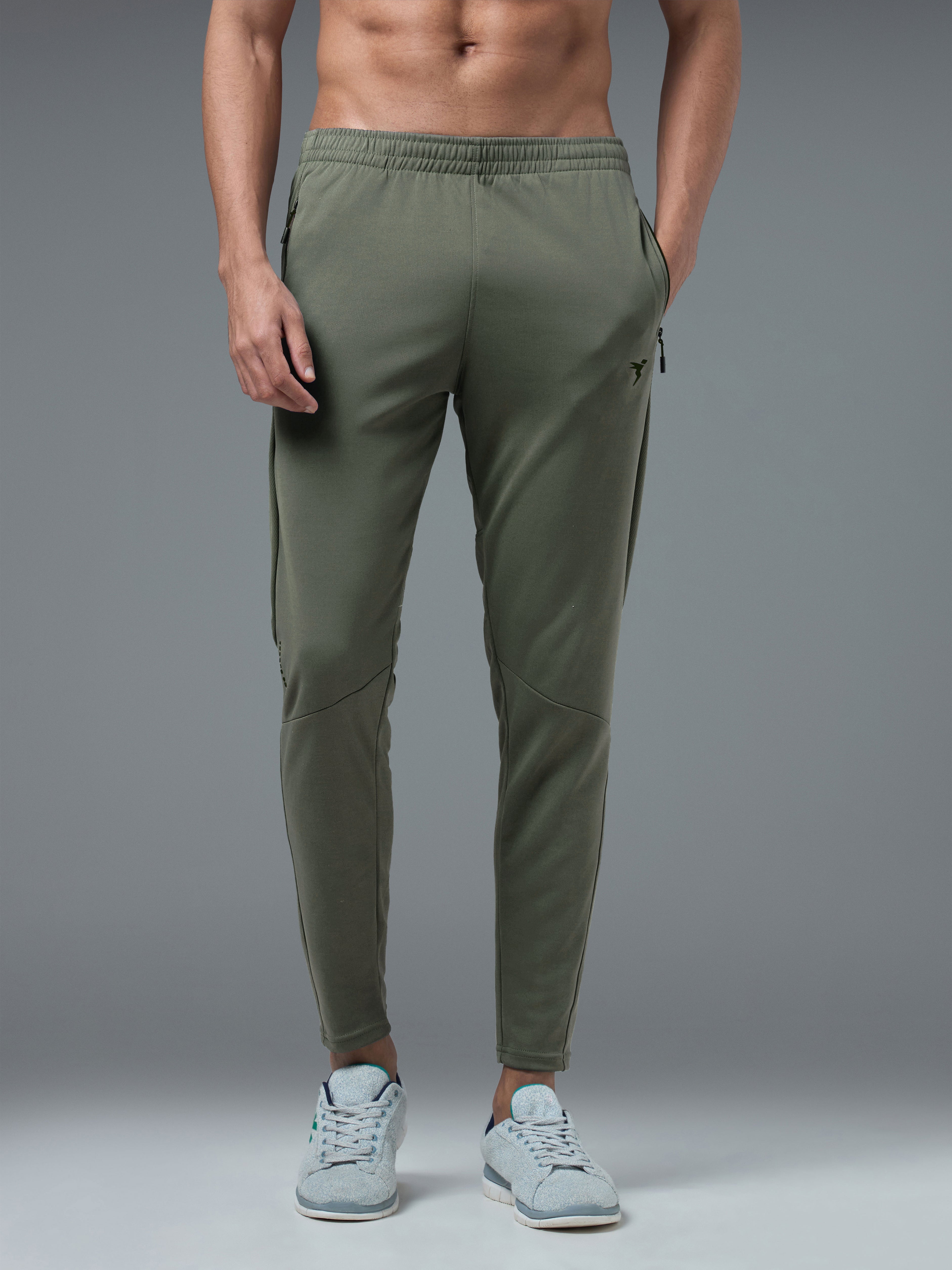 Technosport Men Slim Fit Trackpant - OR25 - SMOKEY OLIVE
