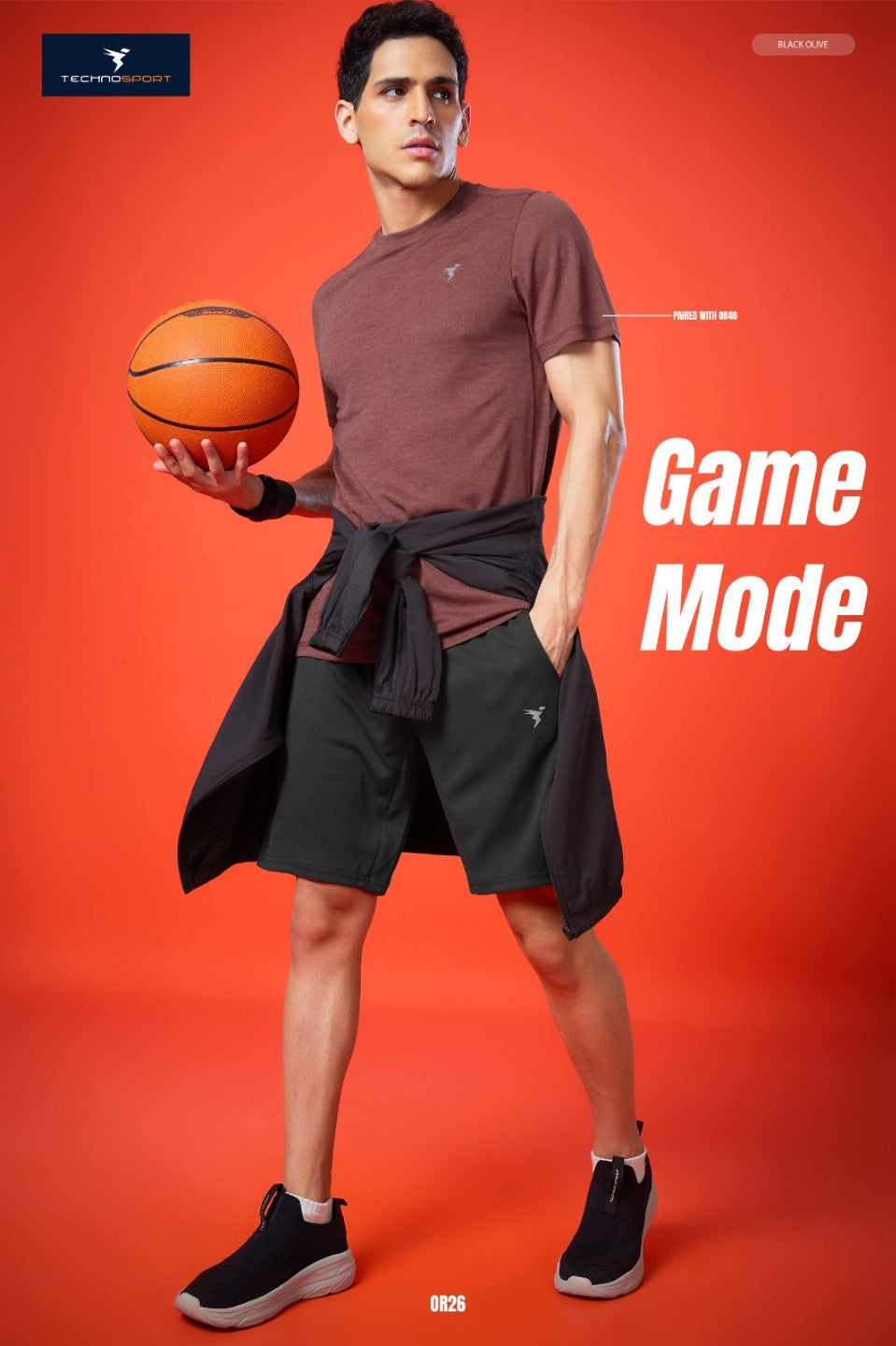 Technosport Men Shorts - OR26 - BLACK