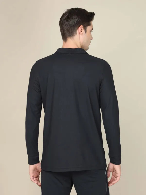 Technosport Full Sleeve Collar TShirt (Matpiq) - OR37 - BLACK