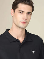 Technosport Full Sleeve Collar TShirt (Matpiq) - OR37 - BLACK