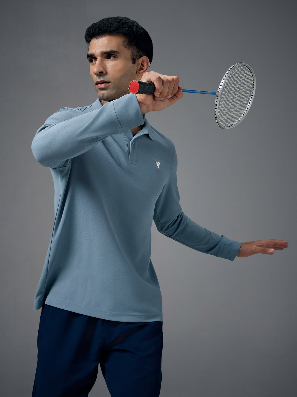 Technosport Full Sleeve Collar TShirt (Matpiq) - OR37 - BLUE STONE