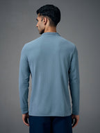 Technosport Full Sleeve Collar TShirt (Matpiq) - OR37 - BLUE STONE