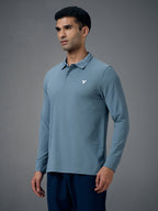 Technosport Full Sleeve Collar TShirt (Matpiq) - OR37 - BLUE STONE