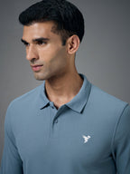 Technosport Full Sleeve Collar TShirt (Matpiq) - OR37 - BLUE STONE