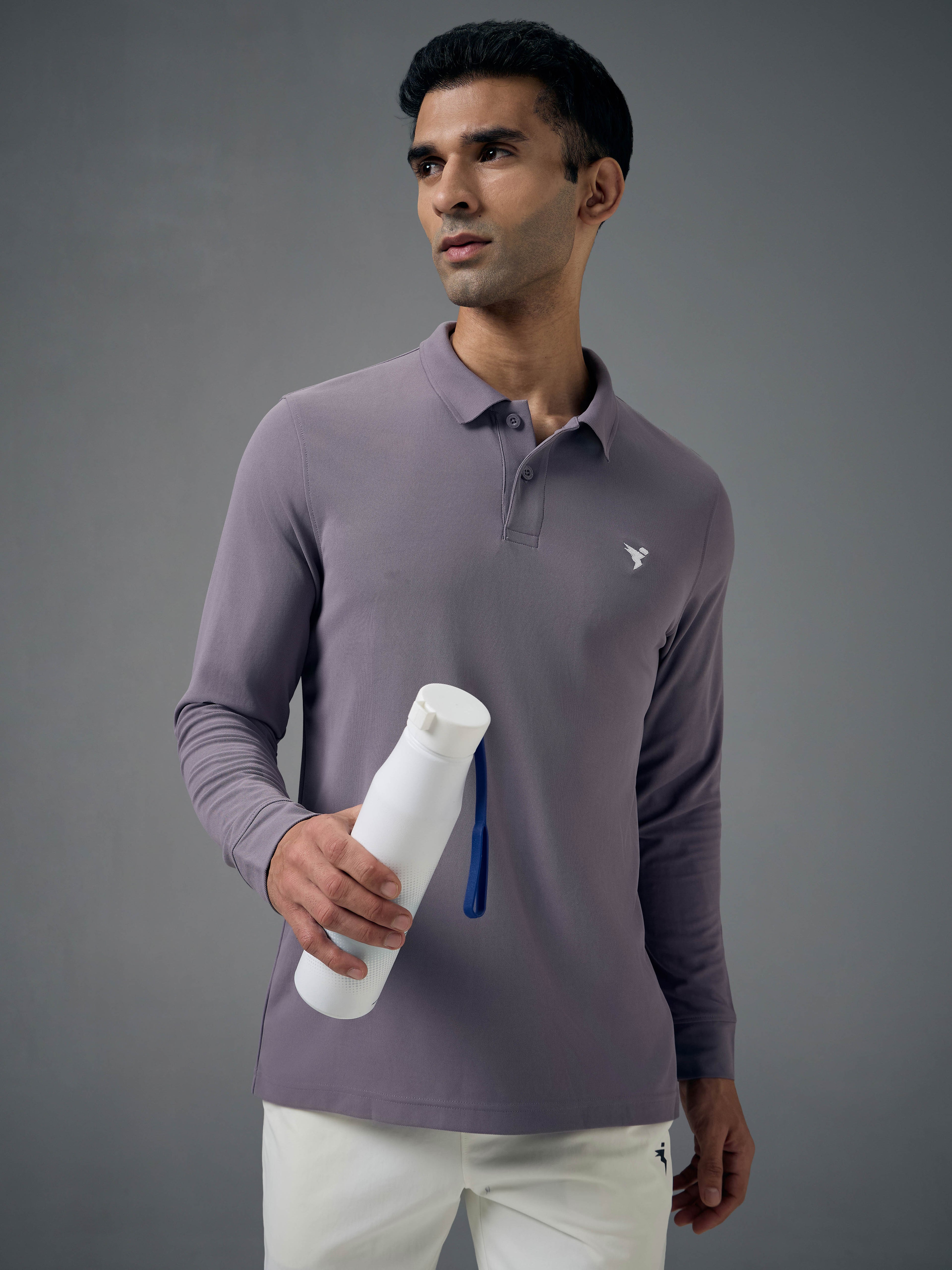 Technosport Full Sleeve Collar TShirt (Matpiq) - OR37 - GRAY RIDGE