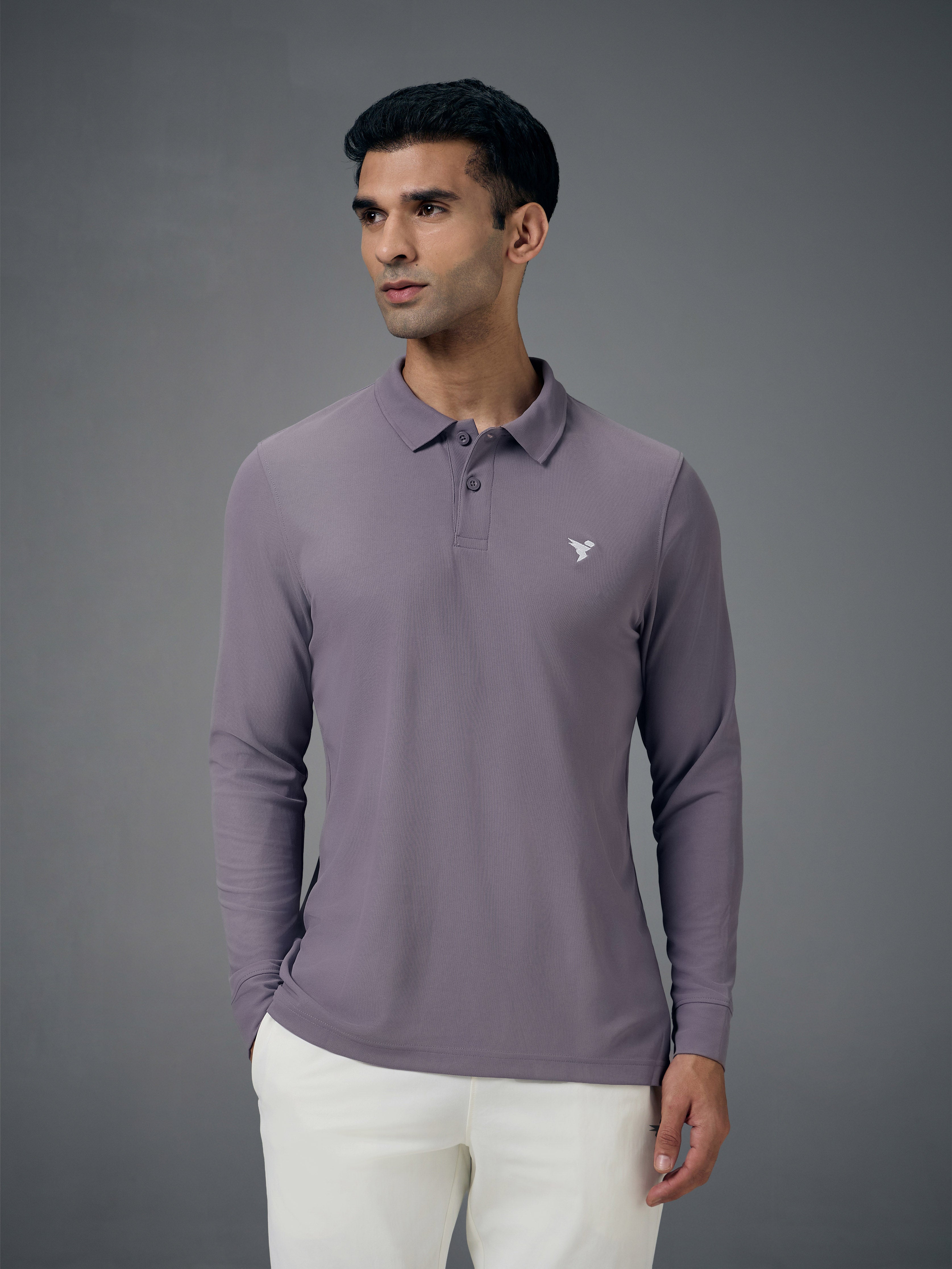 Technosport Full Sleeve Collar TShirt (Matpiq) - OR37 - GRAY RIDGE