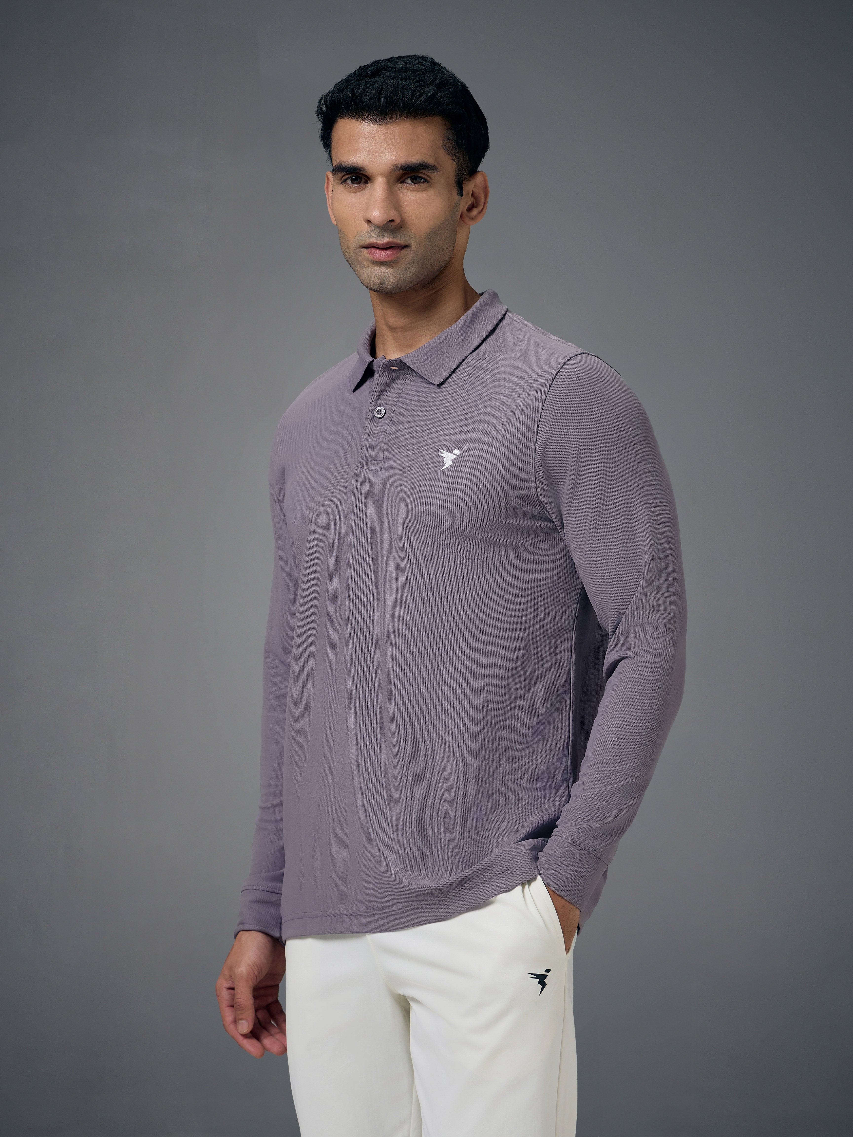 Technosport Full Sleeve Collar TShirt (Matpiq) - OR37 - GRAY RIDGE