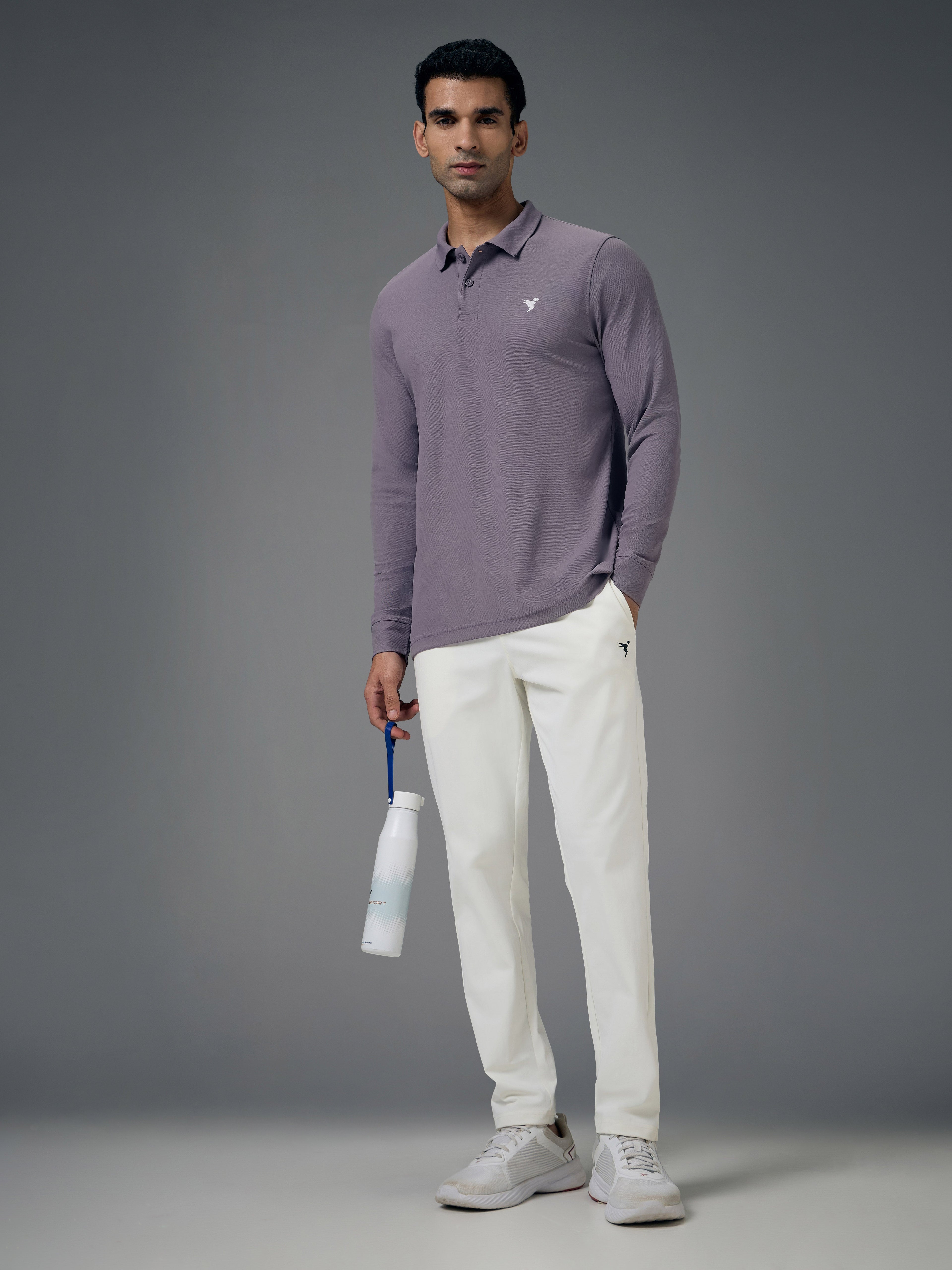 Technosport Full Sleeve Collar TShirt (Matpiq) - OR37 - GRAY RIDGE