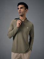 Technosport Full Sleeve Collar TShirt (Matpiq) - OR37 - SMOKEY OLIVE
