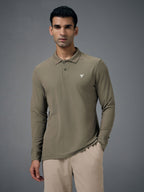 Technosport Full Sleeve Collar TShirt (Matpiq) - OR37 - SMOKEY OLIVE