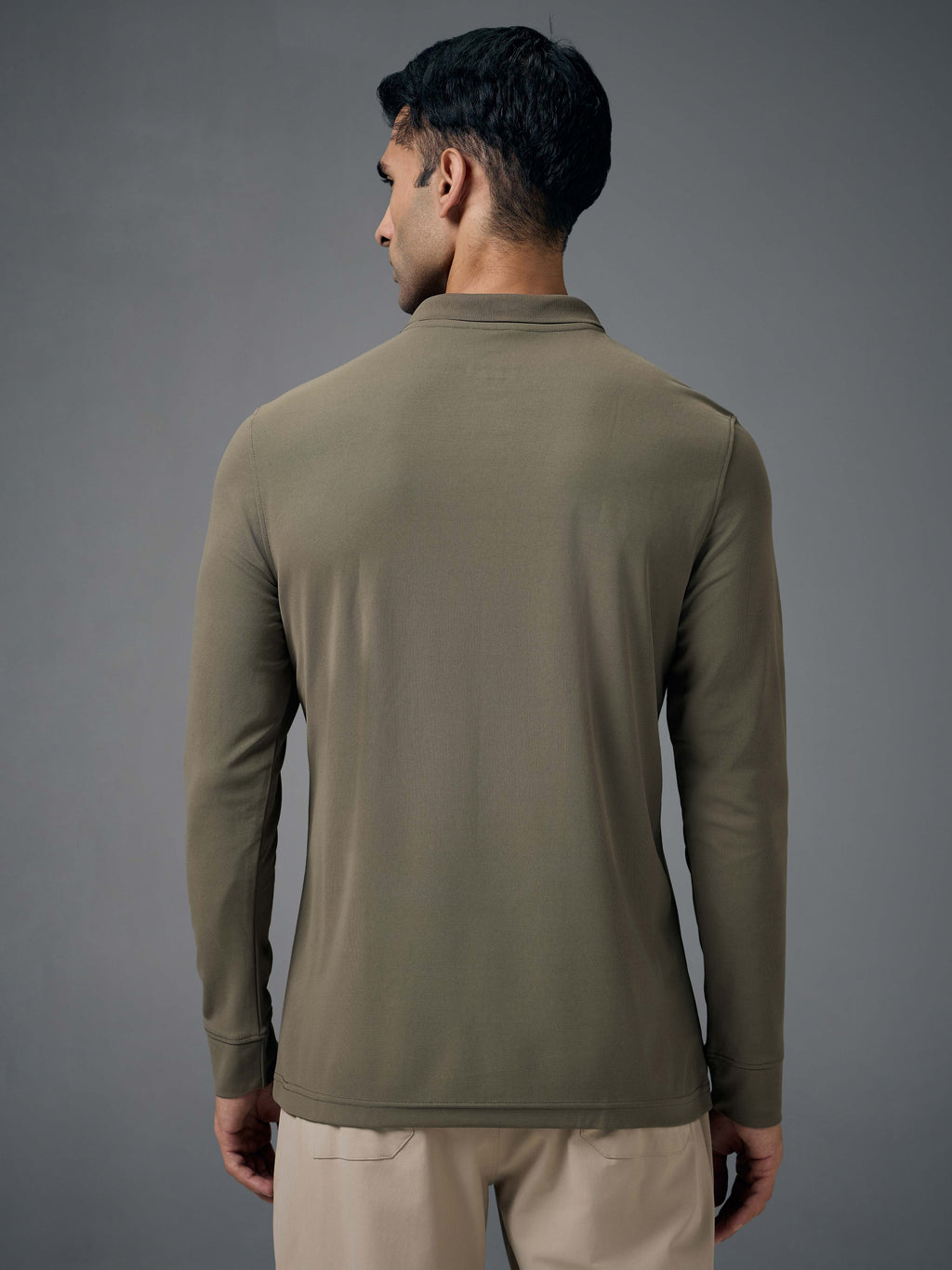 Technosport Full Sleeve Collar TShirt (Matpiq) - OR37 - SMOKEY OLIVE