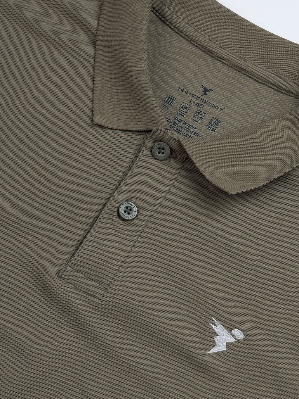 Technosport Full Sleeve Collar TShirt (Matpiq) - OR37 - SMOKEY OLIVE