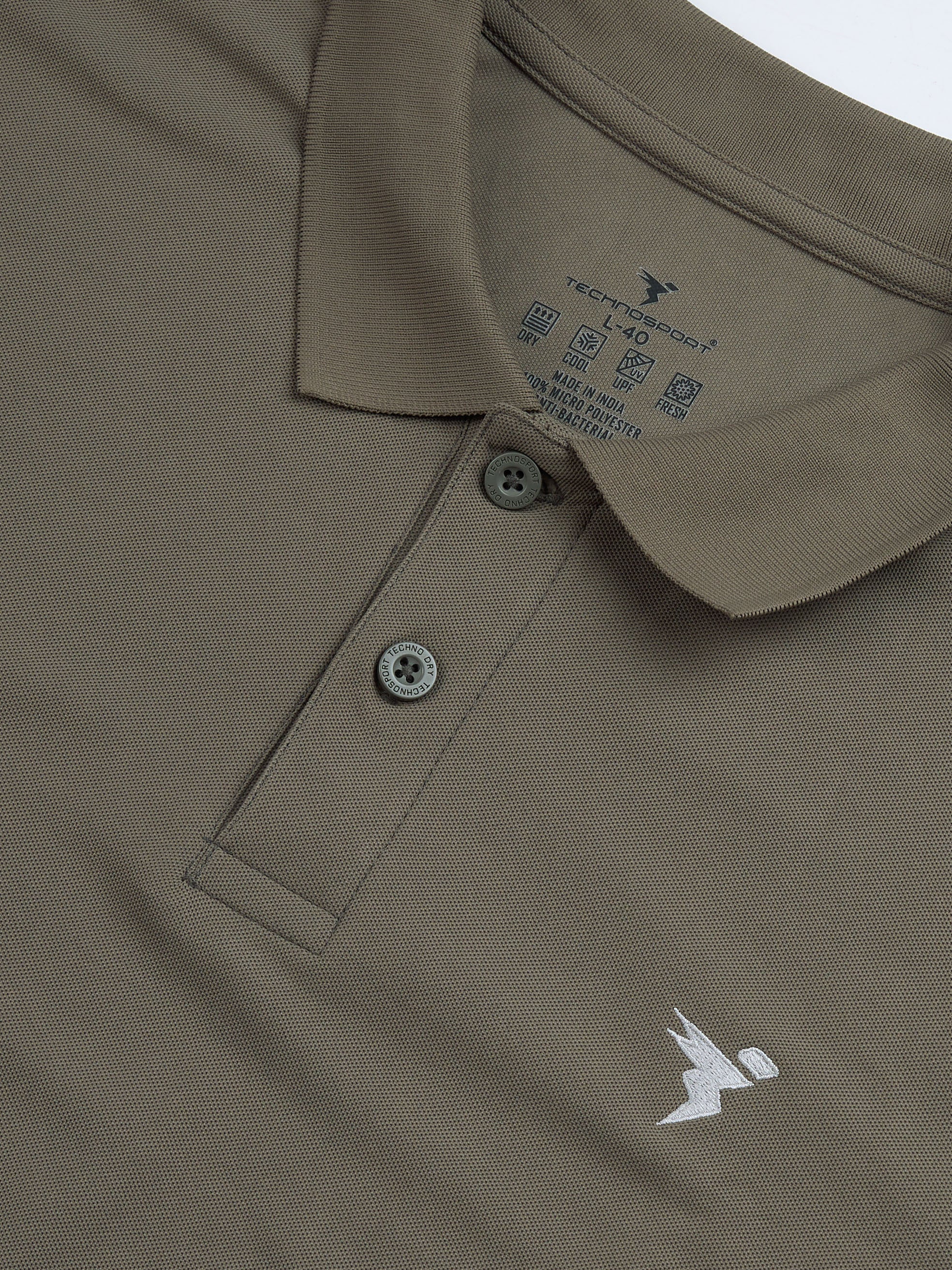Technosport Full Sleeve Collar TShirt (Matpiq) - OR37 - SMOKEY OLIVE
