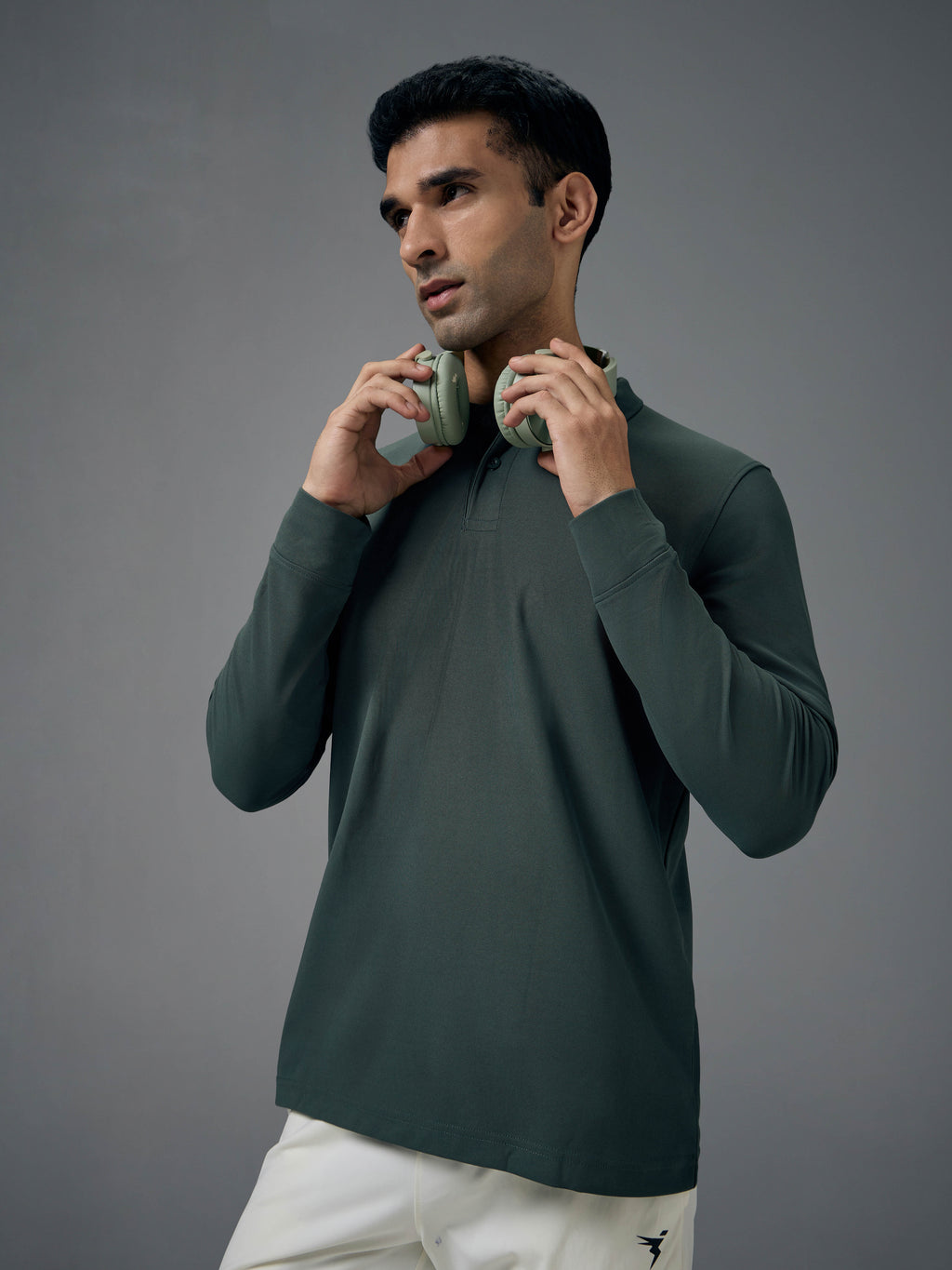Technosport Full Sleeve Collar TShirt (Matpiq) - OR37 - TREKKING GREEN