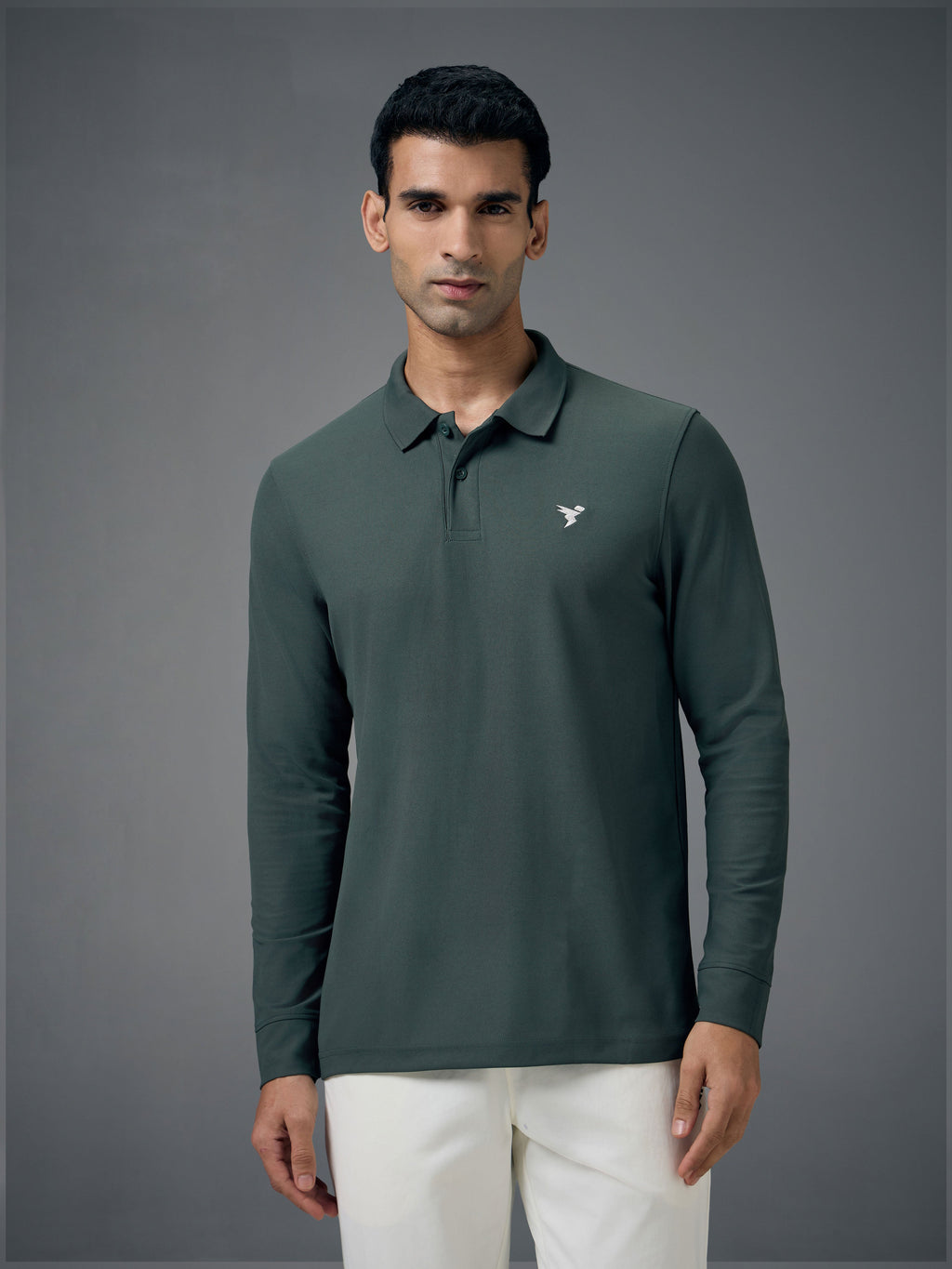 Technosport Full Sleeve Collar TShirt (Matpiq) - OR37 - TREKKING GREEN