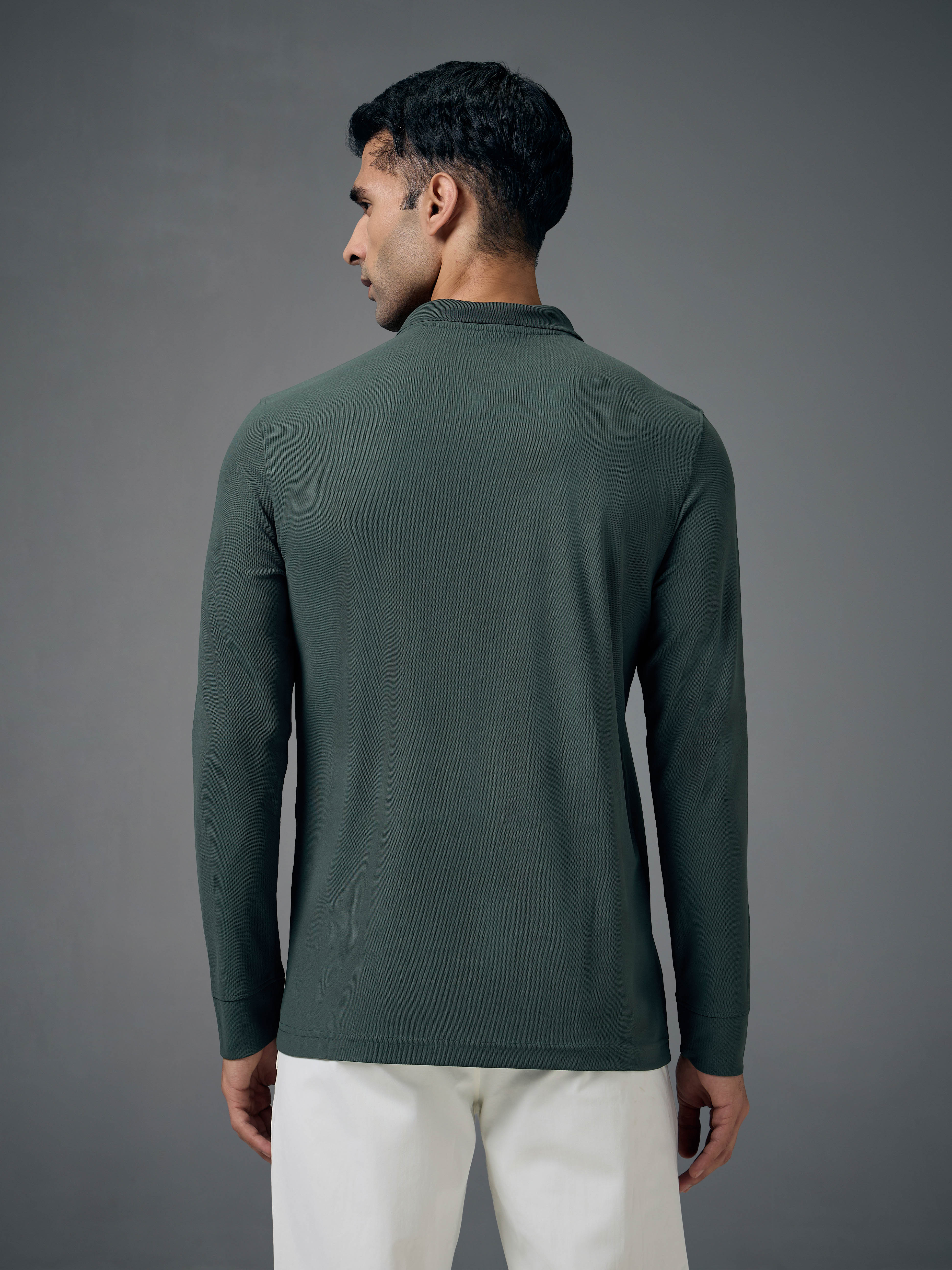 Technosport Full Sleeve Collar TShirt (Matpiq) - OR37 - TREKKING GREEN