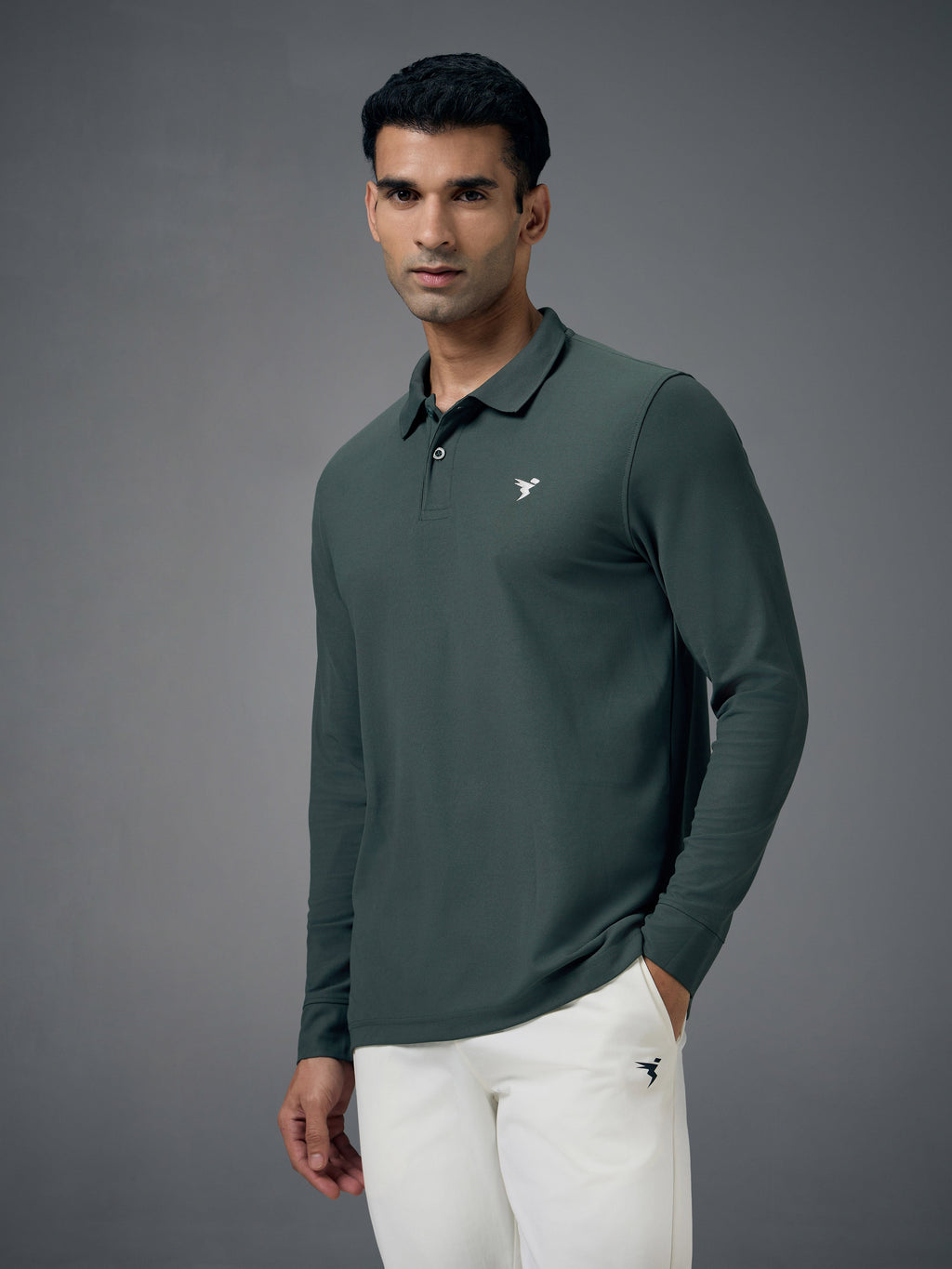 Technosport Full Sleeve Collar TShirt (Matpiq) - OR37 - TREKKING GREEN