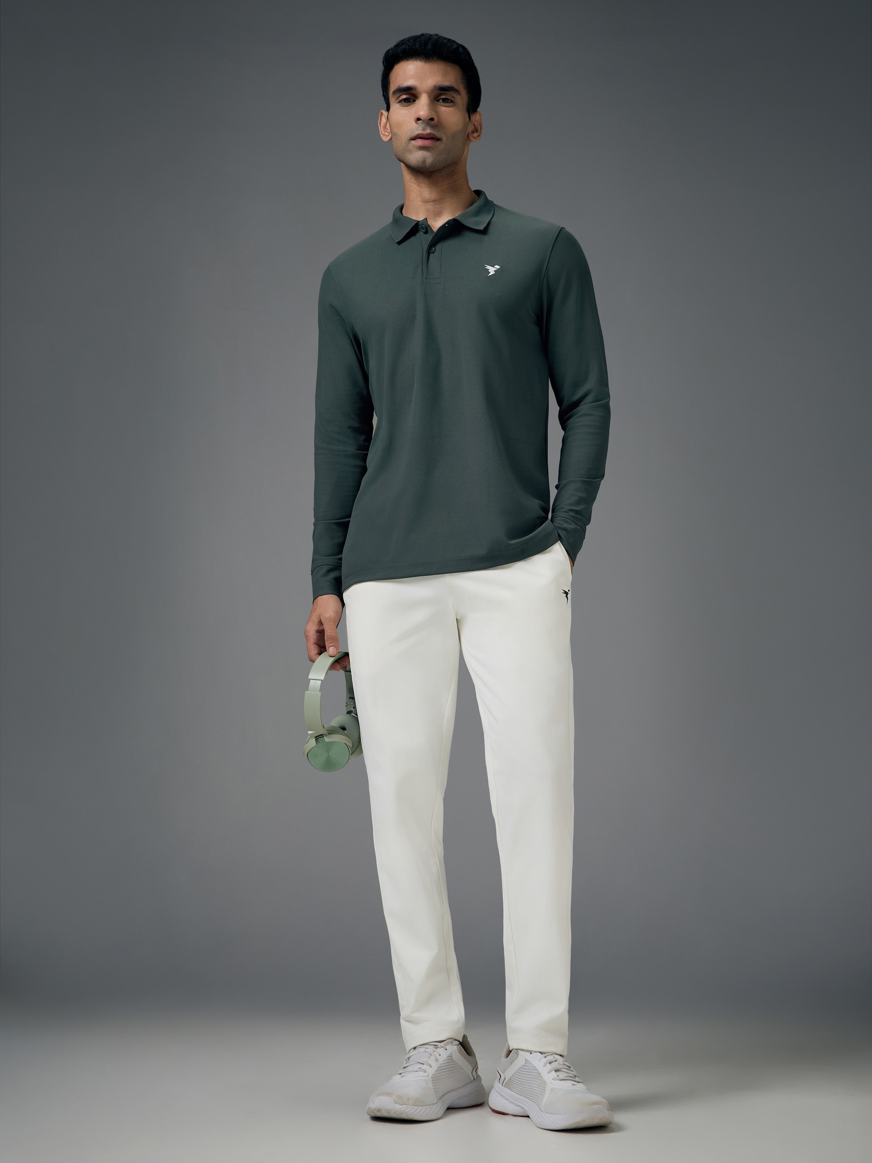 Technosport Full Sleeve Collar TShirt (Matpiq) - OR37 - TREKKING GREEN