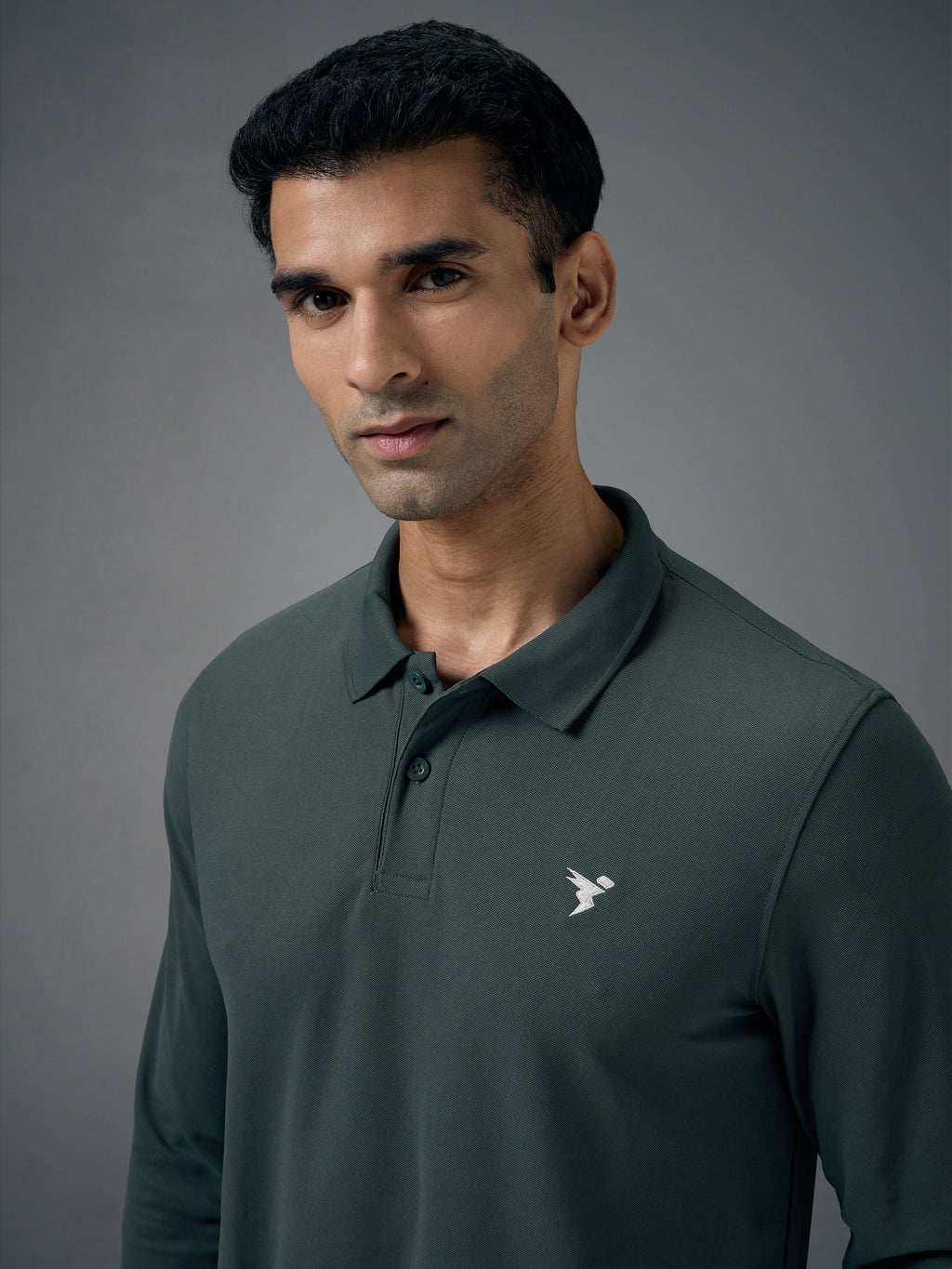 Technosport Full Sleeve Collar TShirt (Matpiq) - OR37 - TREKKING GREEN