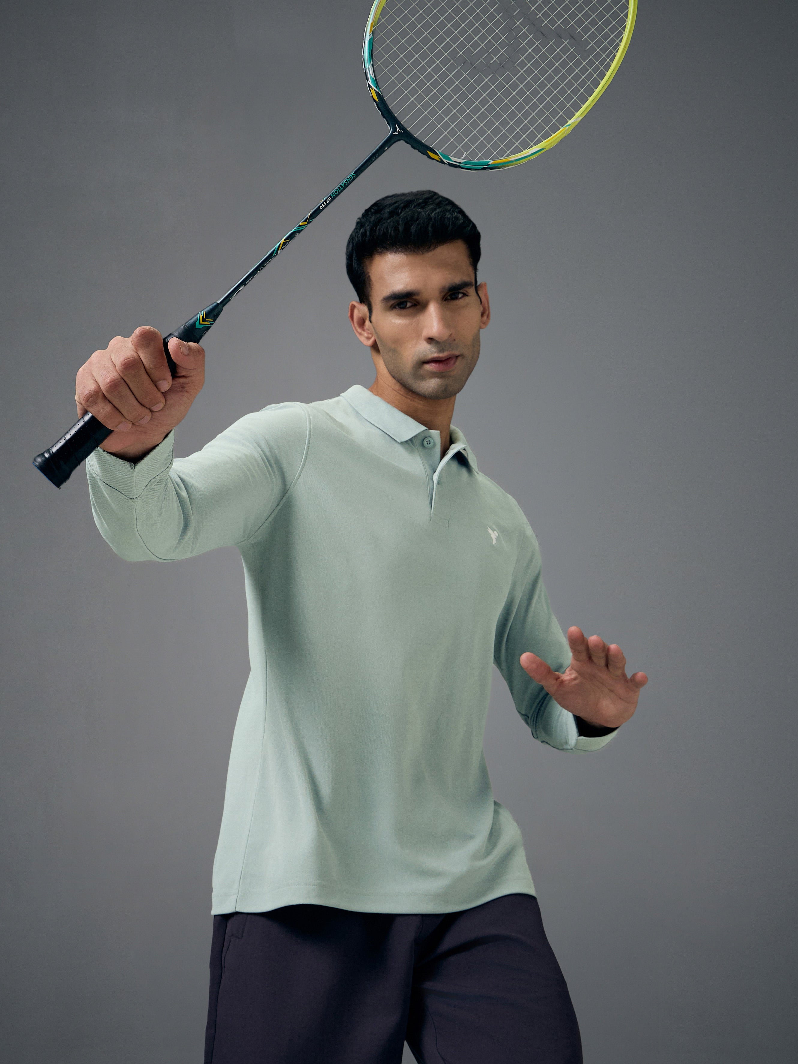 Technosport Full Sleeve Collar TShirt (Matpiq) - OR37 - ULTIMATE GRAY