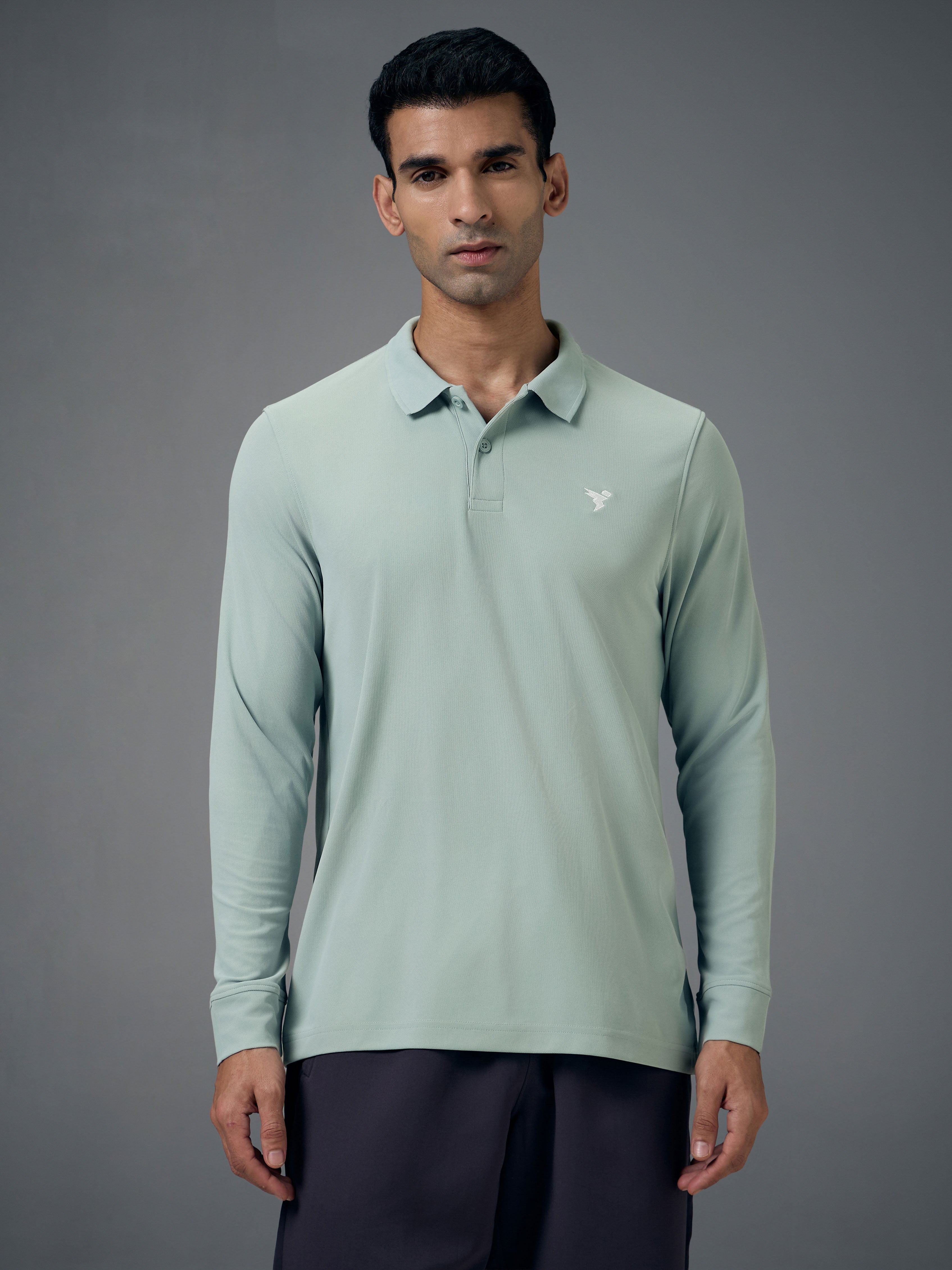 Technosport Full Sleeve Collar TShirt (Matpiq) - OR37 - ULTIMATE GRAY