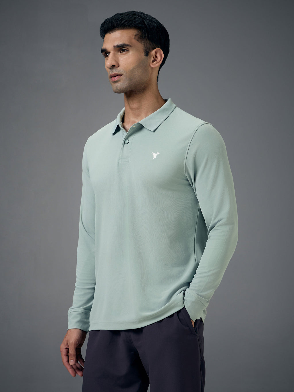 Technosport Full Sleeve Collar TShirt (Matpiq) - OR37 - ULTIMATE GRAY