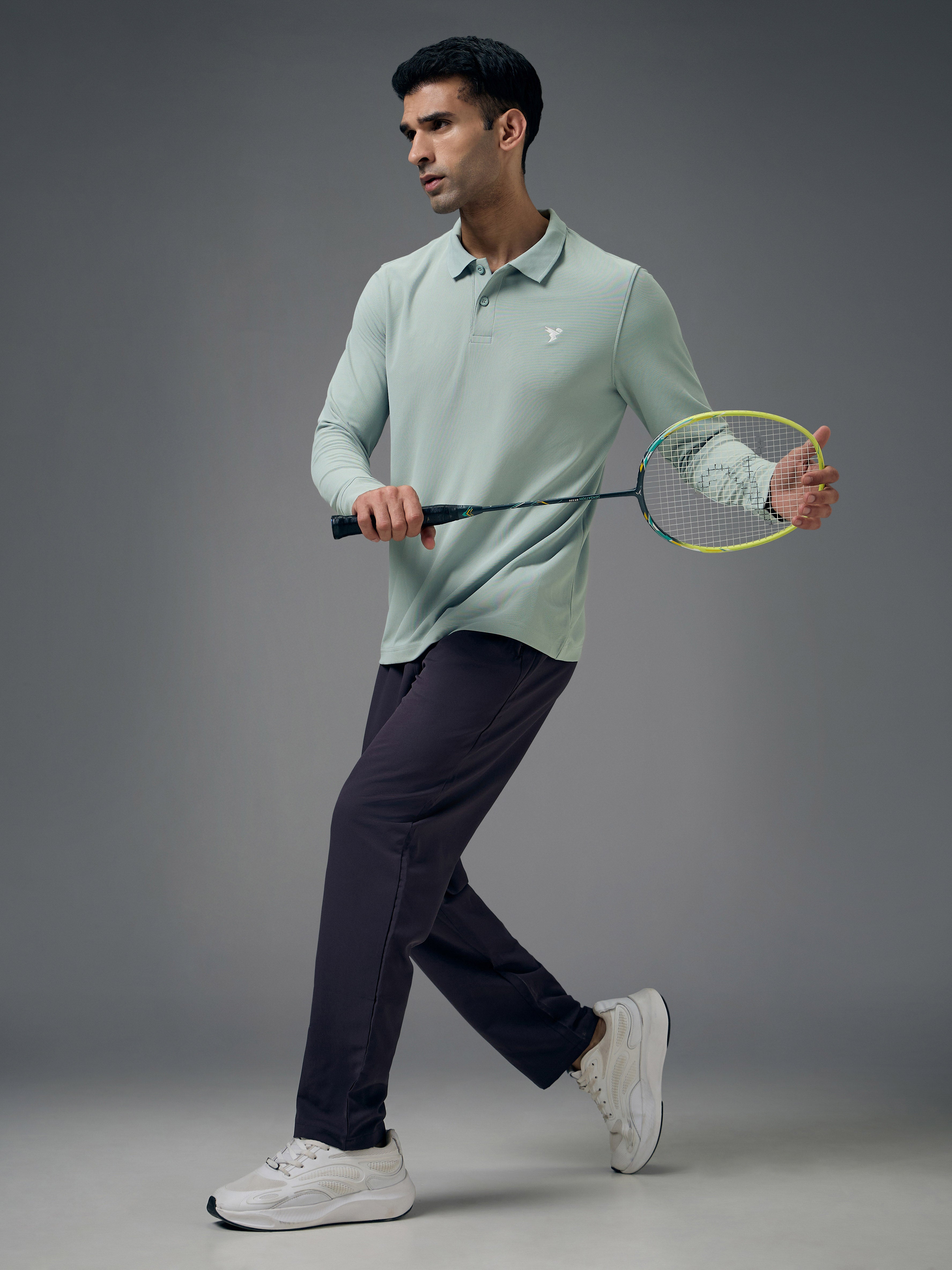 Technosport Full Sleeve Collar TShirt (Matpiq) - OR37 - ULTIMATE GRAY
