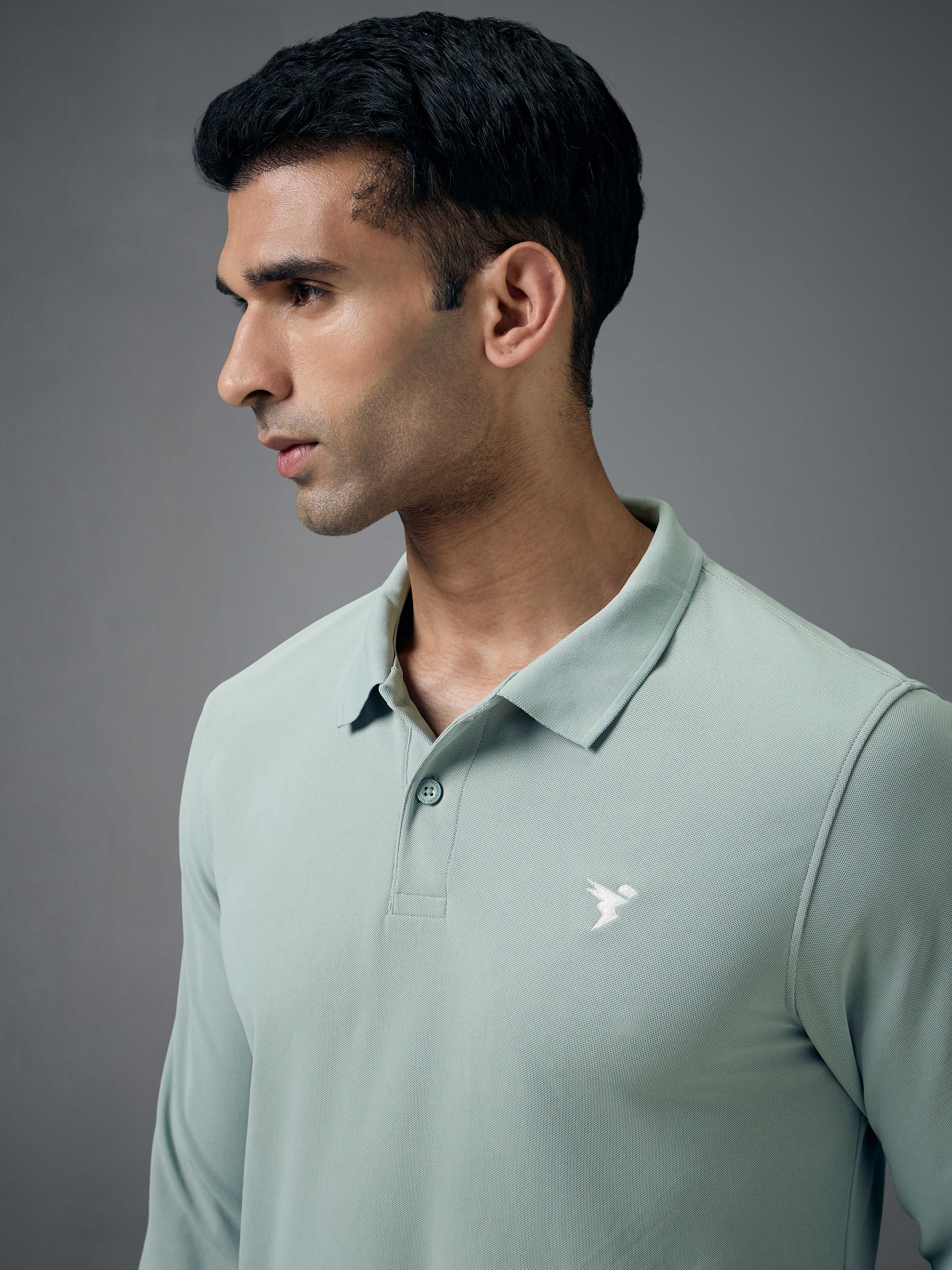 Technosport Full Sleeve Collar TShirt (Matpiq) - OR37 - ULTIMATE GRAY