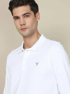 Technosport Full Sleeve Collar TShirt (Matpiq) - OR37 - WHITE