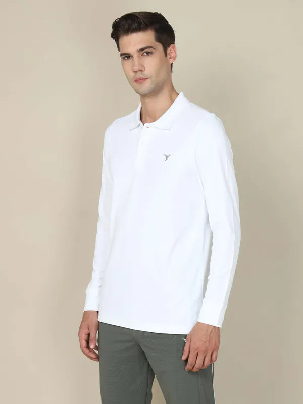Technosport Full Sleeve Collar TShirt (Matpiq) - OR37 - WHITE