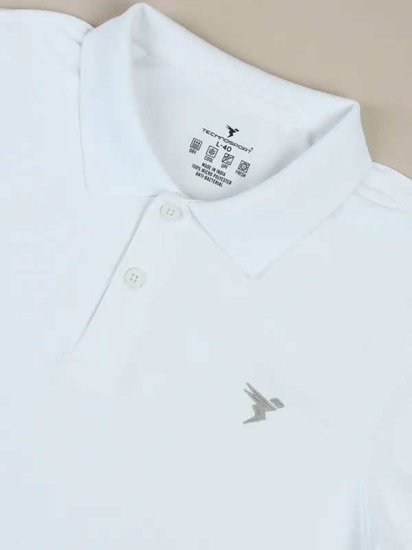 Technosport Full Sleeve Collar TShirt (Matpiq) - OR37 - WHITE