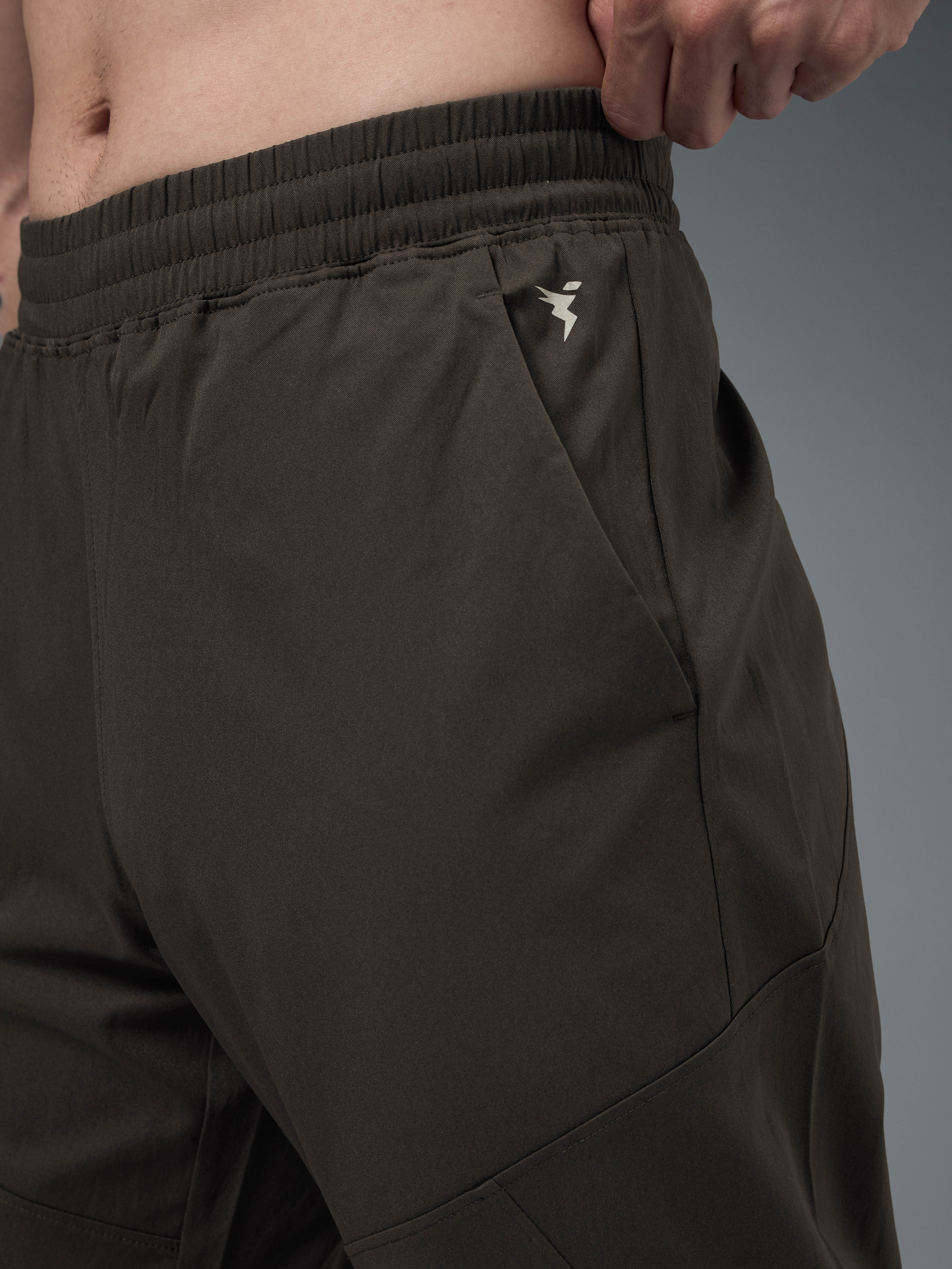 Technosport  Regular Fit Trackpant (TS Flexi) - OR39 - BLACK OLIVE