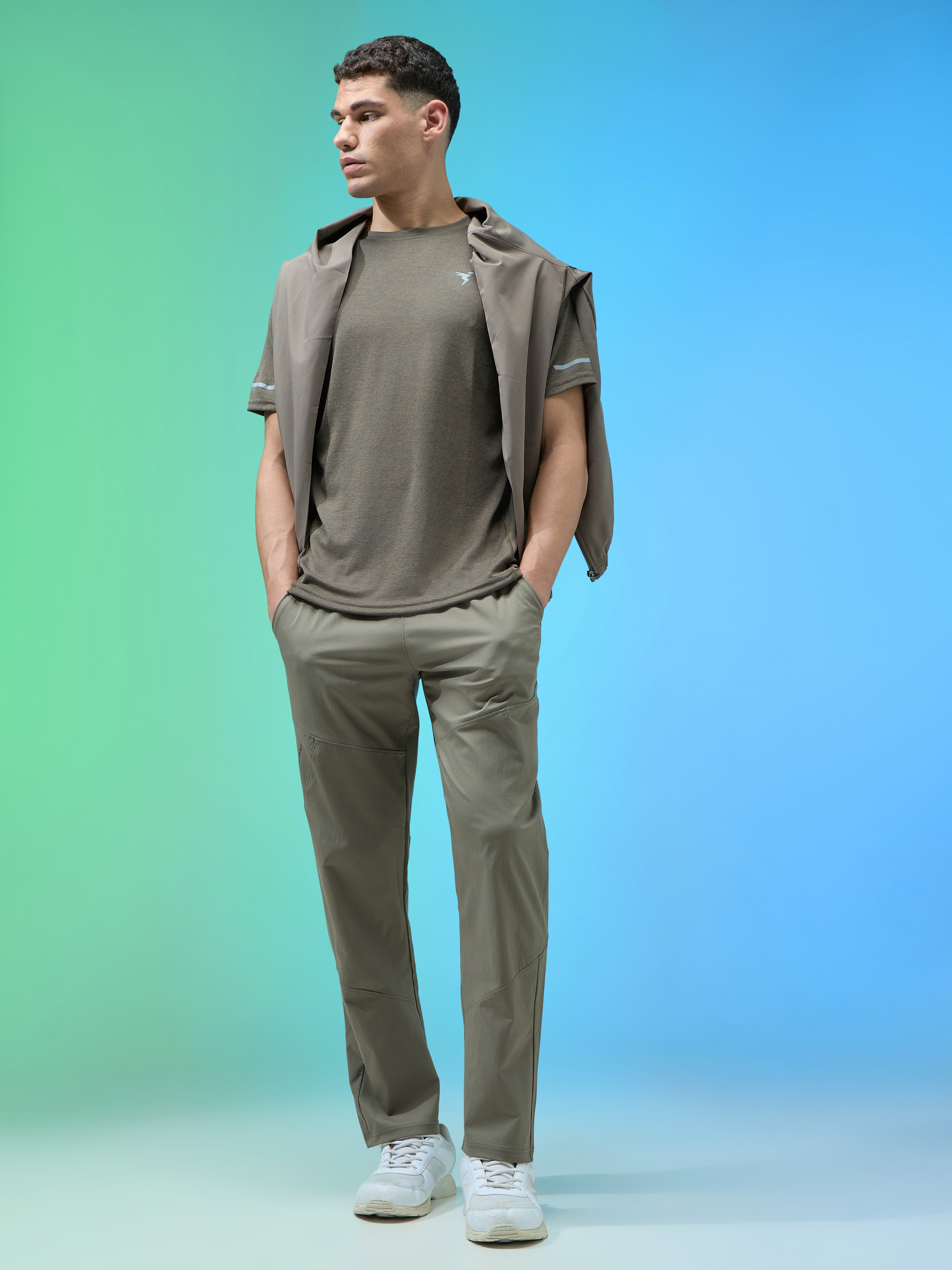Technosport  Regular Fit Trackpant (TS Flexi) - OR39 - SMOKEY OLIVE
