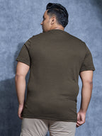 Technosport Plus Size Crew Neck TShirt (Double Cool) - OR40B - BLACK OLIVE