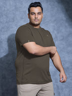 Technosport Plus Size Crew Neck TShirt (Double Cool) - OR40B - BLACK OLIVE