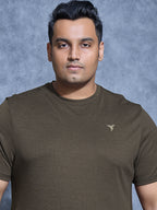 Technosport Plus Size Crew Neck TShirt (Double Cool) - OR40B - BLACK OLIVE