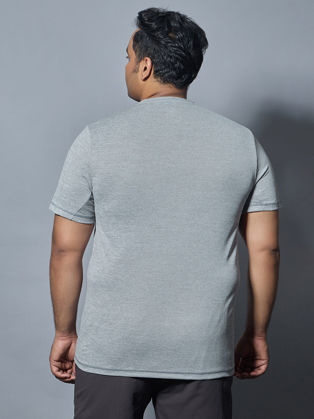 Technosport Plus Size Crew Neck TShirt (Double Cool) - OR40B - LT GREY