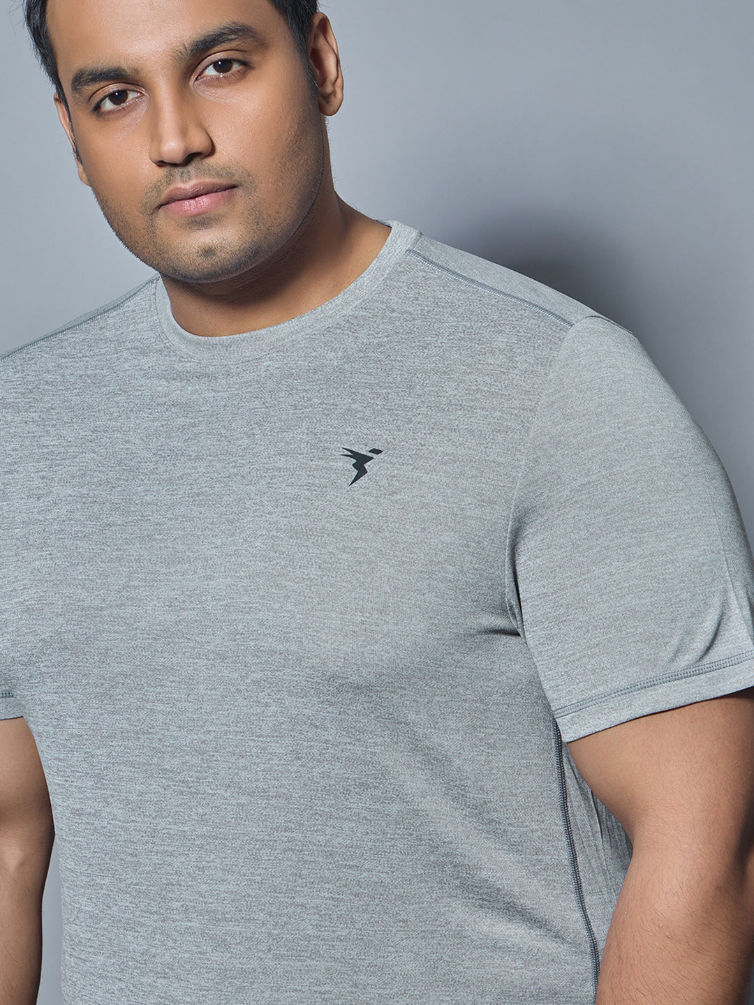 Technosport Plus Size Crew Neck TShirt (Double Cool) - OR40B - LT GREY