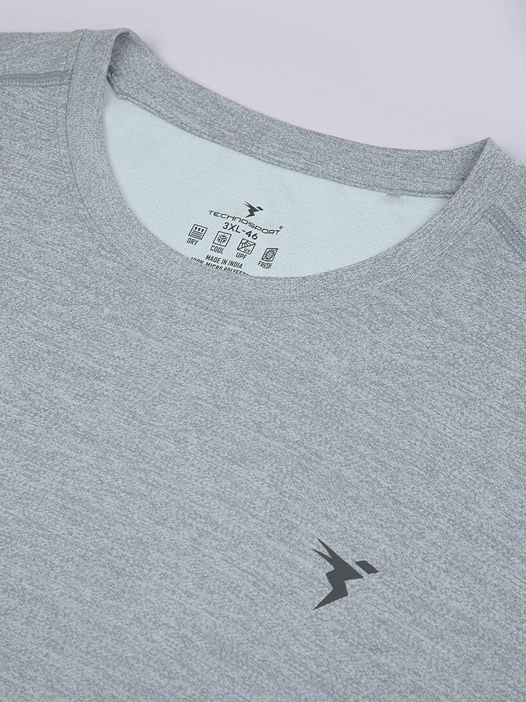 Technosport Plus Size Crew Neck TShirt (Double Cool) - OR40B - LT GREY