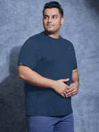Technosport Plus Size Crew Neck TShirt (Double Cool) - OR40B - NAVY