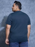 Technosport Plus Size Crew Neck TShirt (Double Cool) - OR40B - NAVY