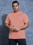 Technosport Plus Size Crew Neck TShirt (Double Cool) - OR40B - TERRACOTTA