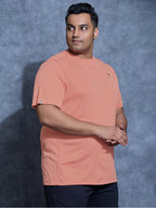 Technosport Plus Size Crew Neck TShirt (Double Cool) - OR40B - TERRACOTTA