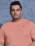 Technosport Plus Size Crew Neck TShirt (Double Cool) - OR40B - TERRACOTTA