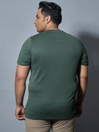 Technosport Plus Size Crew Neck TShirt (Double Cool) - OR40B - TREKKING GREEN