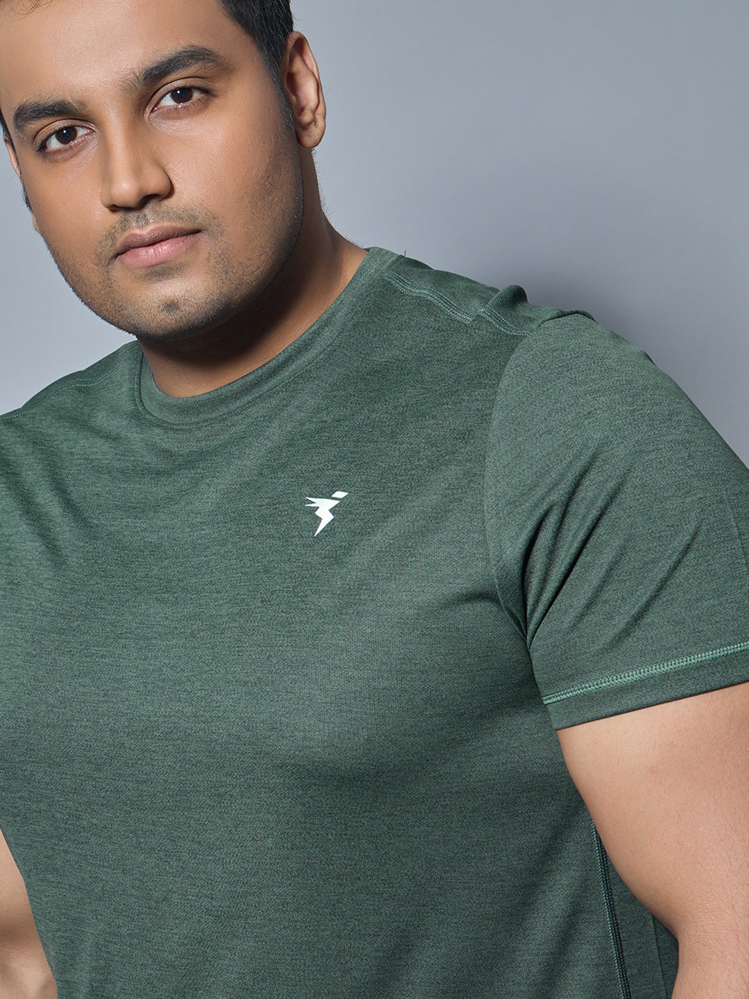 Technosport Plus Size Crew Neck TShirt (Double Cool) - OR40B - TREKKING GREEN