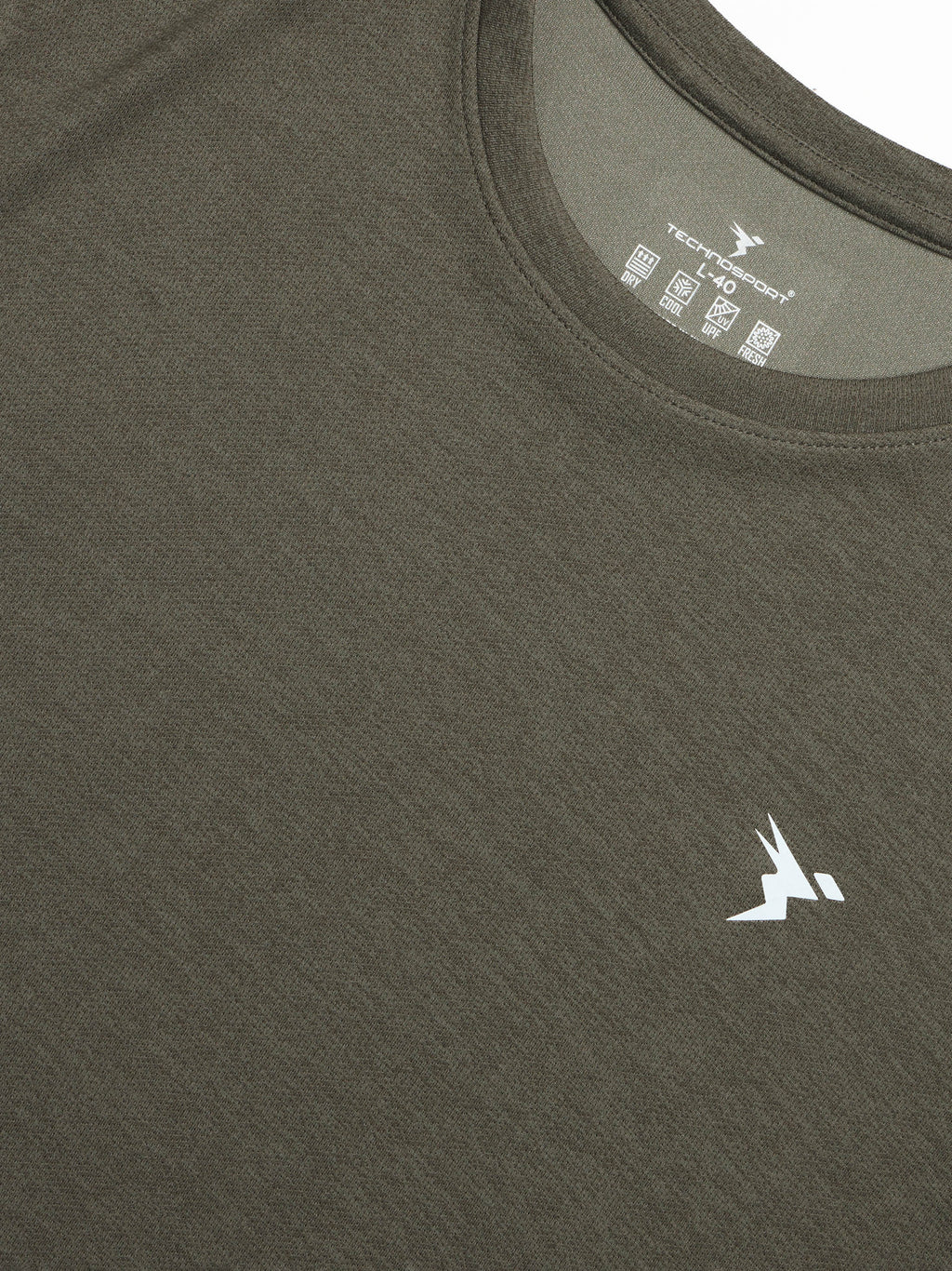 Technosport Crew Neck Tshirt (Double Cool) - OR40 - SMOKEY OLIVE